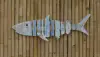  Product image 2 of the product “Fish shape to hang, made of wood, mixed color. 100cm Length. ”